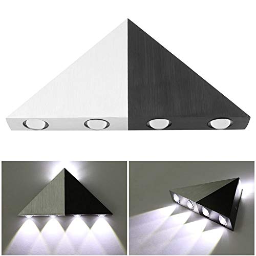 Lámpara decorativa con luces de pared LED con forma de triángulo de 5 W para mueble de baño