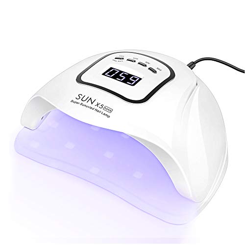 Lámpara LED UV Uñas, HALOVIE 150W Lámpara Secador de Uñas LED UV Gel Esmalte de Uñas Curado Luz Máquina Pantalla LCD Táctil Sensor Automático con 4 Temporizadores Profesional para Manicura Pedicura