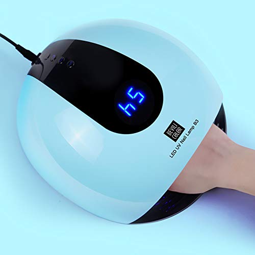 Lámpara LED UV Uñas, HALOVIE 80W Lámpara Secador de Uñas LED UV Gel Esmalte de Uñas Curado Luz Máquina Pantalla LCD Táctil Sensor Automático con 4 Temporizadores Profesional para Manicura Pedicura