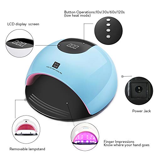 Lámpara LED UV Uñas, HALOVIE 80W Lámpara Secador de Uñas LED UV Gel Esmalte de Uñas Curado Luz Máquina Pantalla LCD Táctil Sensor Automático con 4 Temporizadores Profesional para Manicura Pedicura