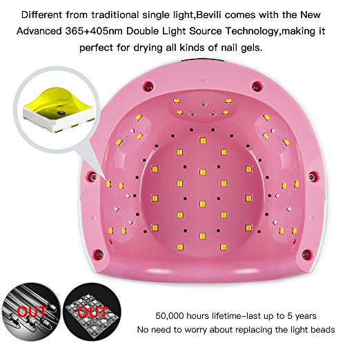 Lámpara LED UV Uñas, HALOVIE 80W Lámpara Secador de Uñas LED UV Gel Esmalte de Uñas Curado Luz Máquina Pantalla LCD Táctil Sensor Automático con 4 Temporizadores Profesional para Manicura Pedicura