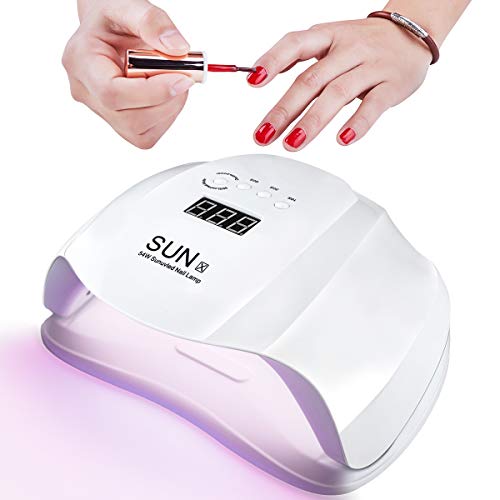 Lámpara LED UV Uñas SKYUV 54W Lámpara Secador de Uñas Profesional LED UV Gel Curado Máquina con 36 Lámparas de Secado Rápido, Temporizador 10s/30s/60s/99s Para Manicura/Pedicura Nail Art en el Hogar