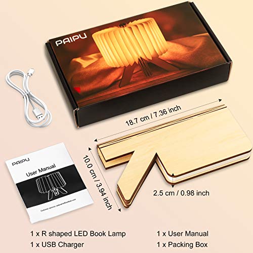 Lampara Libro, 5 Colores Cambian LED luz lectura Lámpara de Mesita de Noche, Lámpara de Mesa Decorativa Plegable, Decoracion Casa y Habitacion Regalo Original Cumpleaños, Navidad