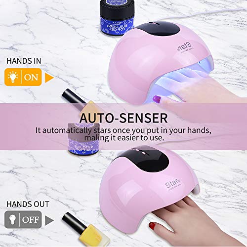 Lámpara Secador de Uñas, Warxin LED/UV Gel Esmalte de Uñas Rápido, Con Sensor Automático y Pantalla LCD 3 modos para tiempo Para Manicura/Pedicure Nail Art en el Hogar y el Salón (36W)