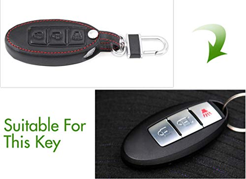 LAMWAN Llaveros de automoción para Funda de Cuero para Llave de Coche para Nissan Qashqai X-Trail Sentra Versa Altima Teana Micra Navara Almera Juke Tidda Livida, Estilo 1