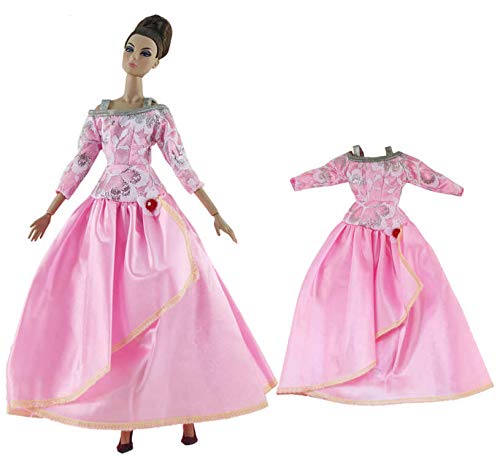 Lance Home 5 Conjuntos Ropa de otoño Ropa de Invierno Vestidos + Zapatos de Manga Larga Abrigo de Felpa Moda para 29cm Muñecas Accesorios Vestido de Fiesta Elegante niños Estilo Casual