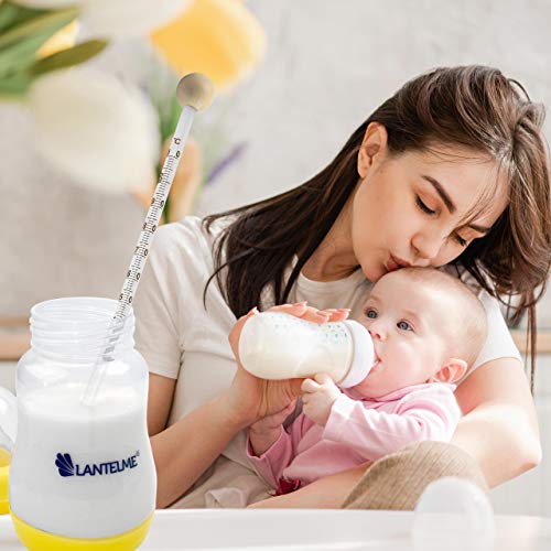 Lantelme 7628 biberones Termómetro. Analog bebé/Niños Alimentos Termómetro de vidrio con bola de madera