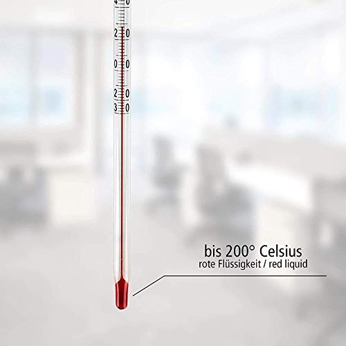 Lantelme Termómetro de vidrio de laboratorio -30 a 200 °C 30cm para la industria y el comercio Termómetro de laboratorio análogo para el bricolaje 4401