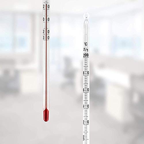 Lantelme Termómetro de vidrio de laboratorio -30 a 200 °C 30cm para la industria y el comercio Termómetro de laboratorio análogo para el bricolaje 4401
