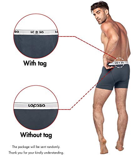 LAPASA Calzoncillos Bóxer Hombre con Abertura Pack de 4/Pack de 2 de Algodón Peinado ELS M03
