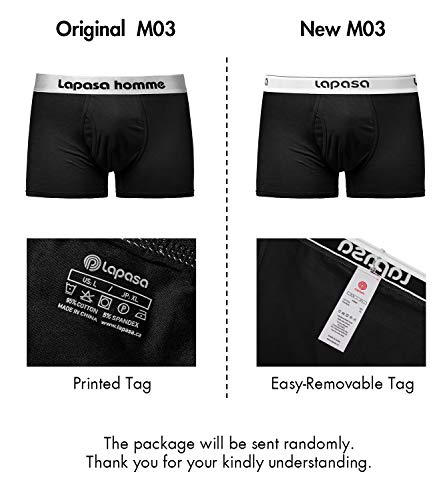 LAPASA Calzoncillos Bóxer Hombre con Abertura Pack de 4/Pack de 2 de Algodón Peinado ELS M03