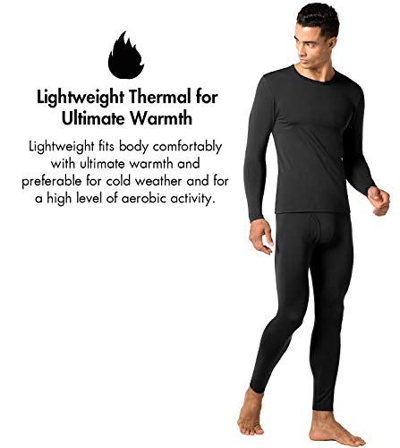 LAPASA Camiseta Térmica, Pack de 2 Manga Larga para Hombre. -Brushed Back Fabric Technique- M09 (L (Largo 72, Manga 60, Pecho 105 cm), Negro 2)