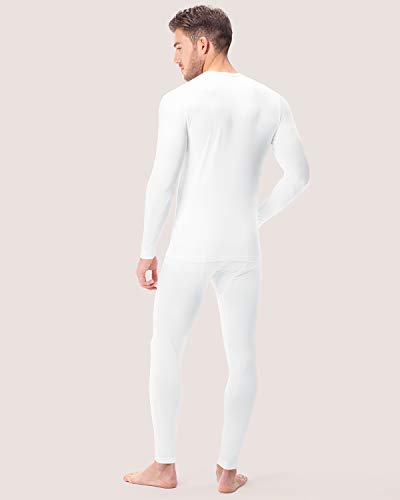 LAPASA Conjunto Térmico de Ropa Interior para Hombre (M, Blanco)