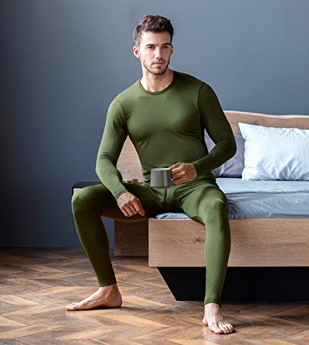 LAPASA Conjunto Térmico de Ropa Interior para Hombre (M, Blanco)