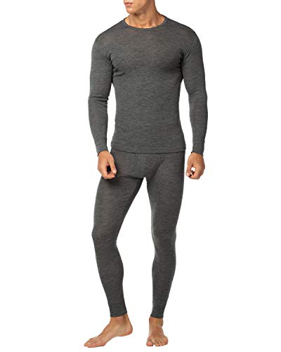 LAPASA Conjunto Térmico para Hombre Camiseta y Pantalón de Lana Merino M31 (S (Detalle en Descripción), Dark Grey (Gris Oscuro))