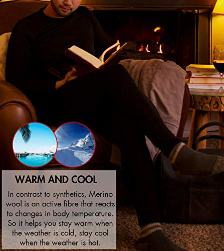 LAPASA Conjunto Térmico para Hombre Camiseta y Pantalón de Lana Merino M31 (S (Detalle en Descripción), Dark Grey (Gris Oscuro))