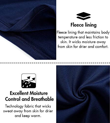 LAPASA Pantalón Térmico Pack de 2 para Hombre (Malla térmica). -Brushed Back Fabric Technique- Calças térmicas M10 (XXL, Navy Blue (Azul Marino))