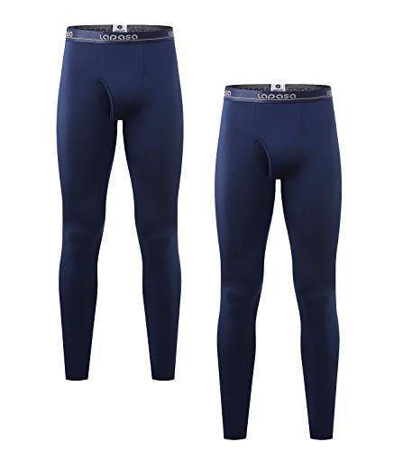 LAPASA Pantalón Térmico Pack de 2 para Hombre (Malla térmica). -Brushed Back Fabric Technique- Calças térmicas M10 (XXL, Navy Blue (Azul Marino))