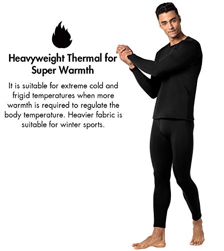 LAPASA Ropa Térmica para Hombre Pantalón/Camiseta/Conjunto Extra-Warm -Brushed Back Fabric Technique- M24 (S, Black (Conjunto))