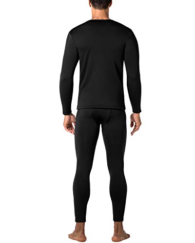 LAPASA Ropa Térmica para Hombre Pantalón/Camiseta/Conjunto Extra-Warm -Brushed Back Fabric Technique- M24 (S, Black (Conjunto))