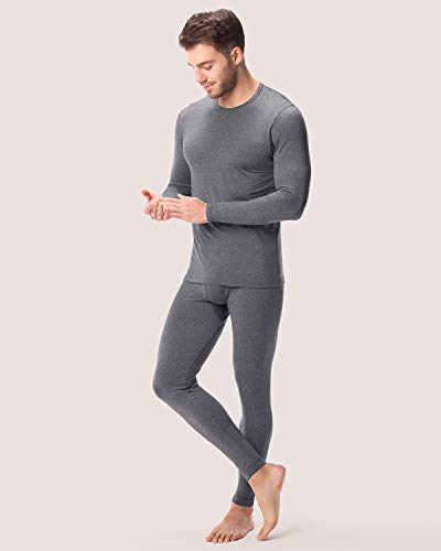 LAPASA Set de Ropa Térmica para Hombre. -Brushed Back Fabric Technique- M11 (S (Detalle en descripción), Dark Grey (Gris Oscuro))