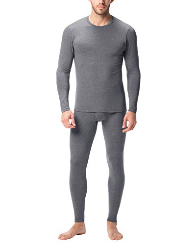 LAPASA Set de Ropa Térmica para Hombre. -Brushed Back Fabric Technique- M11 (S (Detalle en descripción), Dark Grey (Gris Oscuro))