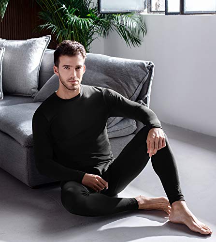 LAPASA Set de Ropa Térmica para Hombre. -Brushed Back Fabric Technique- M11 (XL, Negro)