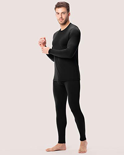 LAPASA Set de Ropa Térmica para Hombre. -Brushed Back Fabric Technique- M11 (XL, Negro)
