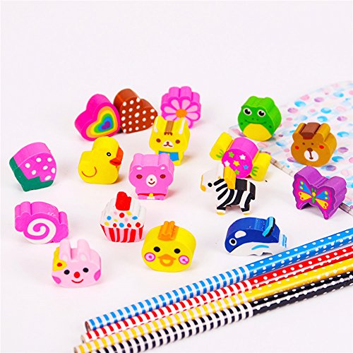 Lápices Infantiles con Borrador de Dibujos Multicolores 30 pcs, KimKo Lápices para Niños Regalos para Fiestas Cumpleaños Premios Escolares