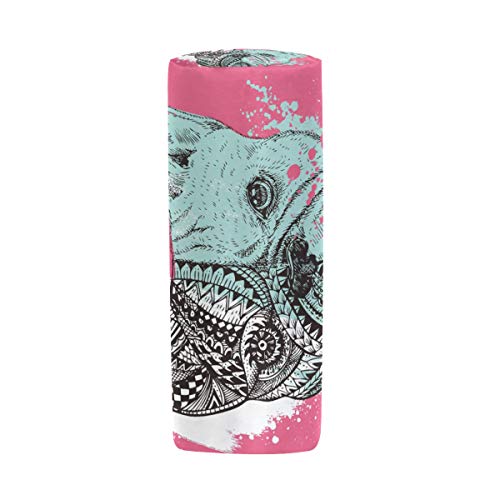 Lápiz Bolsa Bolso Funda Bolsa Lindo Bulldog francés Maquillaje cosmético redondo para niñas niños Escuela de viajes