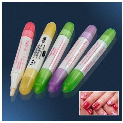 Lápiz Corrector de uñas con acetona (5 Unidades, 15 Puntas de Recambio), Colores aleatorios