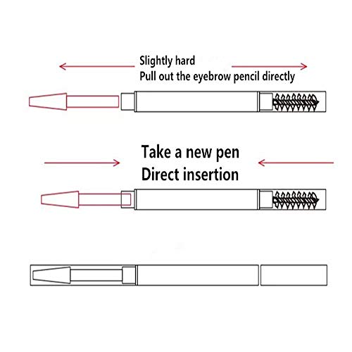 lapiz de cejas tres puntas waterproof permanente impremiable permanente microblading con cepillo microblading Negro gris marron