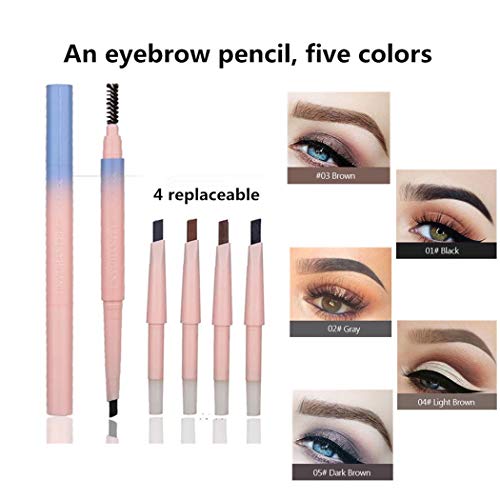 lapiz de cejas tres puntas waterproof permanente impremiable permanente microblading con cepillo microblading Negro gris marron