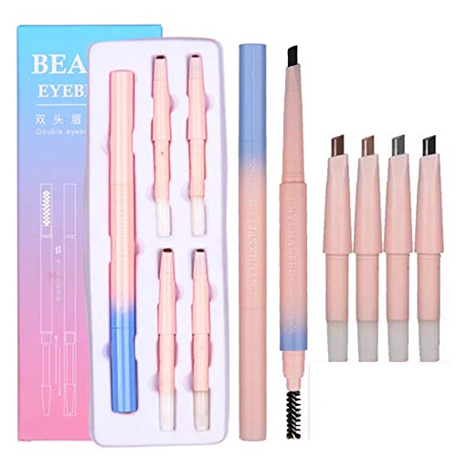 lapiz de cejas tres puntas waterproof permanente impremiable permanente microblading con cepillo microblading Negro gris marron