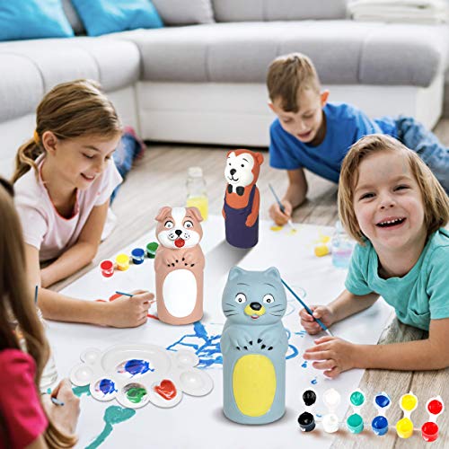 LAPPAZO Pintura Kit Colorear para Niños Figuras de Yeso de Animales DIY Manualidad Creativo Educativo Juguetes para niños Dibujo Graffiti Kit Pintar Juegos Regalos