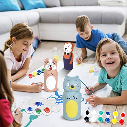 LAPPAZO Pintura Kit Colorear para Niños Figuras de Yeso de Animales DIY Manualidad Creativo Educativo Juguetes para niños Dibujo Graffiti Kit Pintar Juegos Regalos