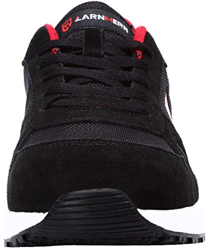 LARNMERN Zapatos de Seguridad Hombre Mujer con Puntera de Acero Zapatilla, Antideslizante ESD Comodos Calzado de Trabajo Industrial (Rojo 38 EU)