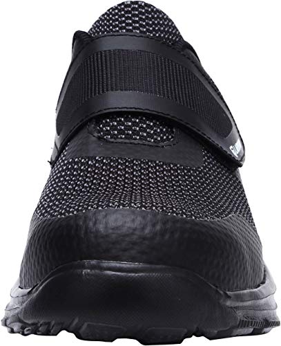 LARNMERN Zapatos de Seguridad Hombres LM180121 SBP Zapatillas de Trabajo con Punta de Acero Ultra Liviano Reflectivo Transpirable(46 EU,Triple Negro)