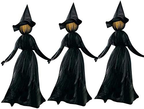 Las brujas de Halloween iluminado juego de 3, 4.9ft Yard Decoración, decoración de Halloween, 3 PCS/set, Glow control de voz y sonido, sonido de la casa encantada del partido Puntales
