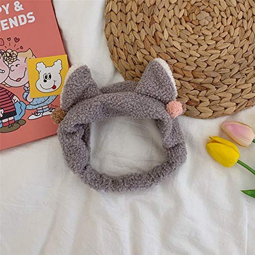 Las Chicas de Lana Lavar Bandas Bandas Bandas de Cat Pendientes de Lindo Simple Truco Pelo Facial del Pelo del Turbante,C,One Size
