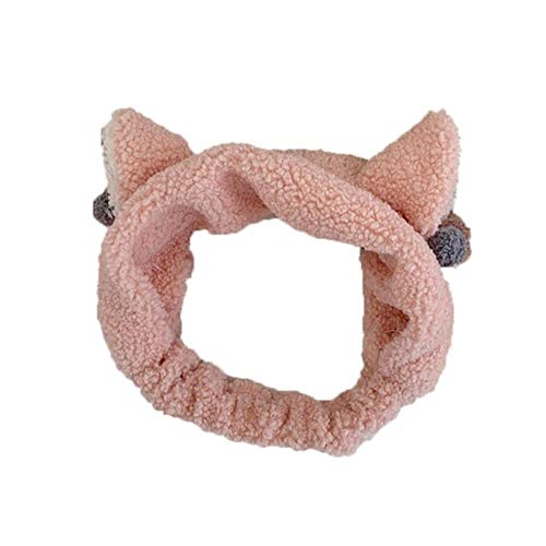 Las Chicas de Lana Lavar Bandas Bandas Bandas de Cat Pendientes de Lindo Simple Truco Pelo Facial del Pelo del Turbante,C,One Size