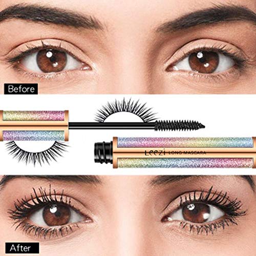 Lash Mascara 4D Natural Impermeable Cepillo Sin acumulaciones Manchas A prueba de manchas Espesante natural Extensión dramática Pestañas voluminosas Alargamiento que dura todo el día para mujeres