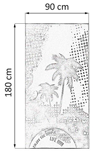 Lashuma XXL Enjoy The Sun - Toalla de playa (algodón, 180 x 90 cm), multicolor