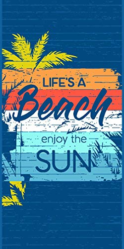 Lashuma XXL Enjoy The Sun - Toalla de playa (algodón, 180 x 90 cm), multicolor