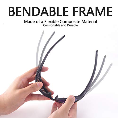 LATEC Gafas de Sol Deportivas Polarizadas Elegear livianas con Proteccion UV400 & Marco TR90 Irrompible para Hombres y Mujeres Ciclismo Correr Pesca Golf