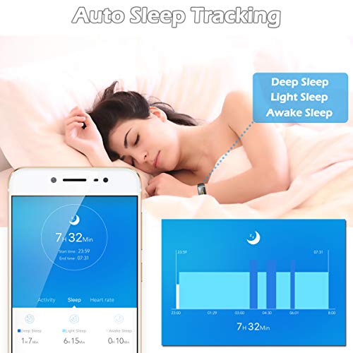 LATEC Pulsera Actividad Inteligente Pulsómetro y Presión Arterial Relojes Deportivos Ejercicio Fitness Impermeable IP68 Podómetro Pulsera Deportiva Detecta Datos de Ejercicios de Interior (Negro)