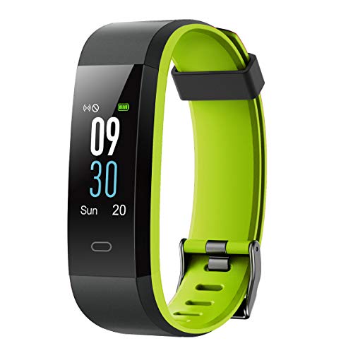 LATEC Pulsera Actividad, Pantalla de Color Reloj Inteligente Impermeable IP68 con Visualización del Tiempo 14 Modos de Multi-Deporte Pulsómetros Contador de Calorias Monitor (Verde)