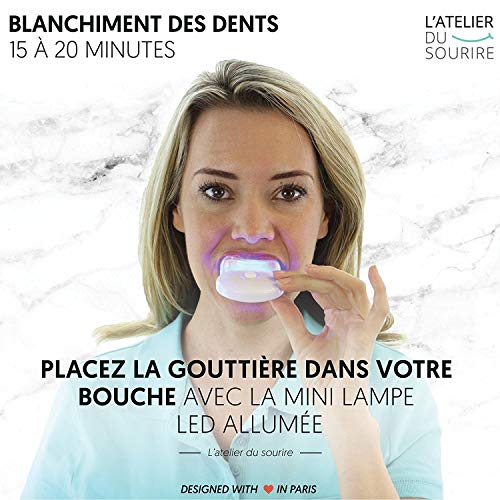 L'ATELIER DU SOURIRE Kit de blanqueamiento dental profesional - Kit completo para hacer 10 blanqueamientos dentales en casa (kit de blanqueamiento) (menta, Kit de blanqueamiento)