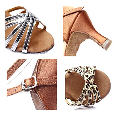 latín Zapatos de Baile De Las Mujeres Altura Media Tacón Zapatos Moda Sandalias Bailando Zapatos