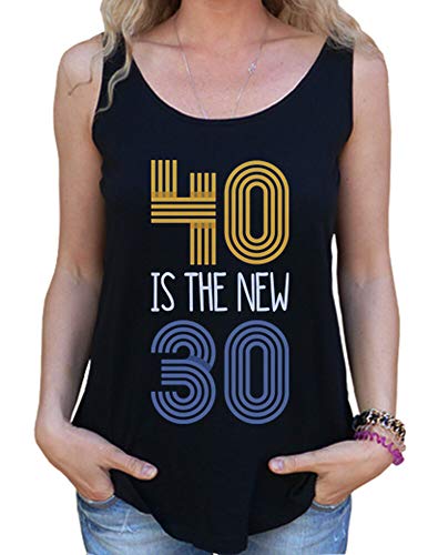latostadora - Camiseta 40 Is The New 30, 1979 para Mujer Negro M